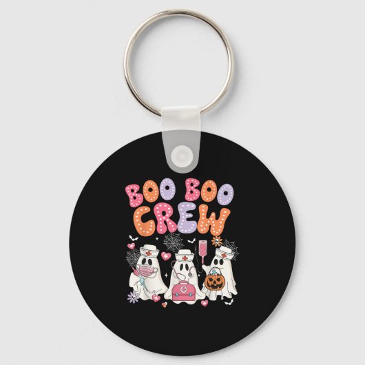 Groovy Boo Boo Crew Nurse Funny Ghost Halloween Te Sleutelhanger (Voorkant)