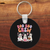 Groovy Boo Boo Crew Nurse Funny Ghost Halloween Te Sleutelhanger (Voorkant)