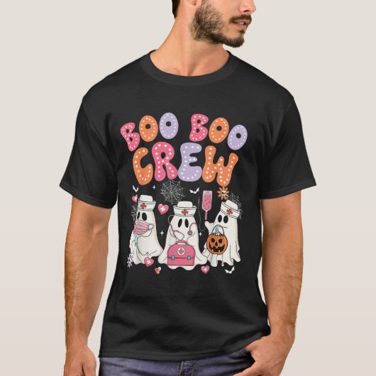 Groovy Boo Boo Crew Nurse Funny Ghost Halloween Te T-shirt (Voorkant)