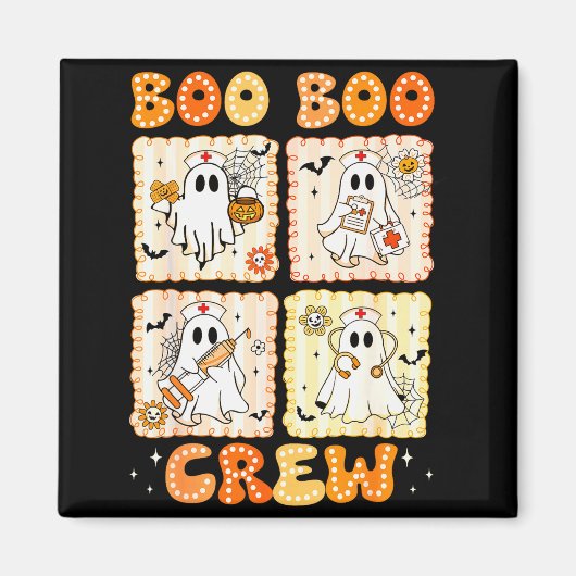Groovy Boo Boo Crew Nurse Funny Ghost Women Hallow Magneet (Voorkant)
