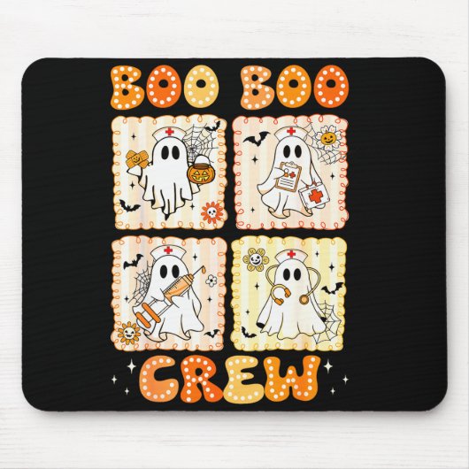 Groovy Boo Boo Crew Nurse Funny Ghost Women Hallow Muismat (Voorkant)