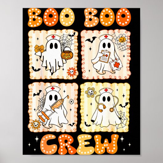Groovy Boo Boo Crew Nurse Funny Ghost Women Hallow Poster (Voorkant)