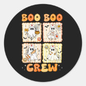 Groovy Boo Boo Crew Nurse Funny Ghost Women Hallow Ronde Sticker (Voorkant)