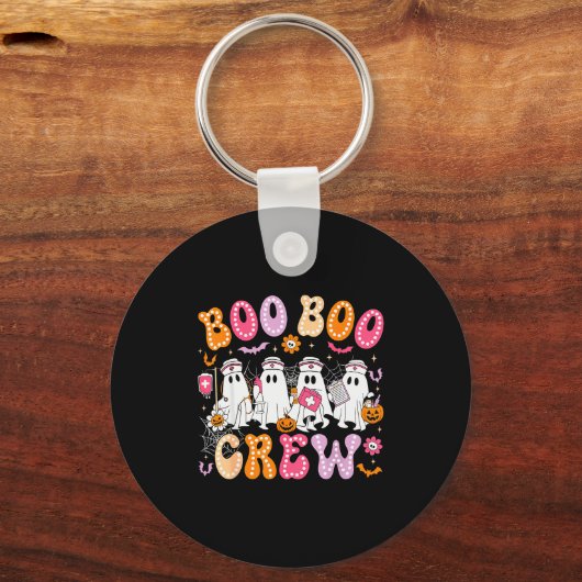 Groovy Boo Boo Crew Nurse Funny Ghost Women Hallow Sleutelhanger (Voorkant)