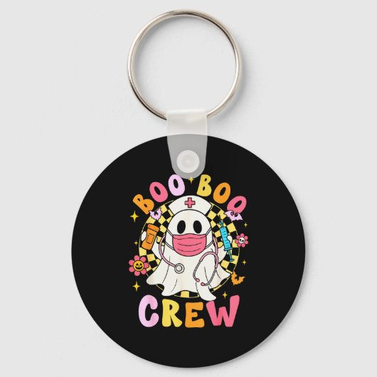 Groovy Boo Boo Crew Nurse Funny Ghost Women Hallow Sleutelhanger (Voorkant)