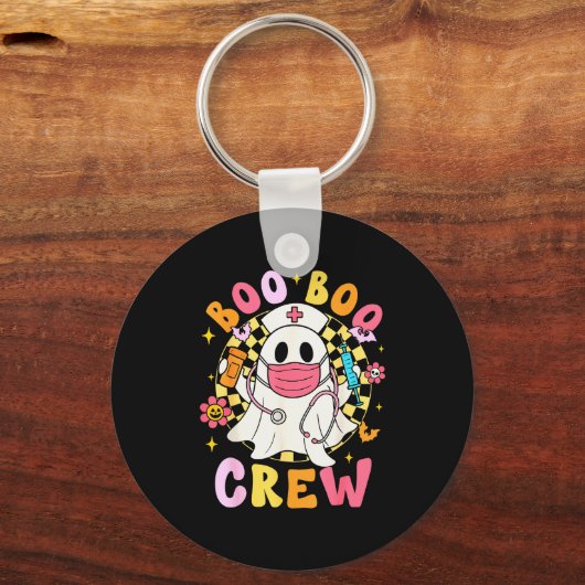 Groovy Boo Boo Crew Nurse Funny Ghost Women Hallow Sleutelhanger (Voorkant)