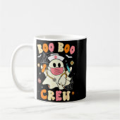 Groovy Boo Boo Crew Nurse Halloween Cute Ghost Wom Koffiemok (Links)