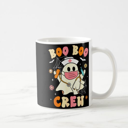 Groovy Boo Boo Crew Nurse Halloween Cute Ghost Wom Koffiemok (Rechts)