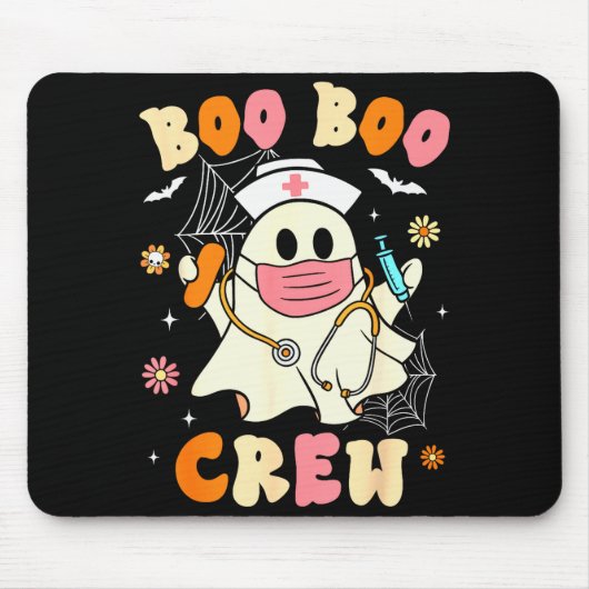 Groovy Boo Boo Crew Nurse Halloween Cute Ghost Wom Muismat (Voorkant)