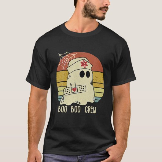 Groovy Boo Boo Crew Nurse Scrub Funny Ghost T-shirt (Voorkant)