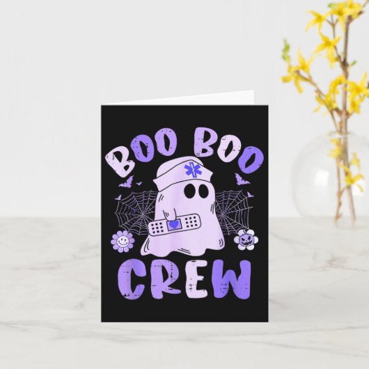Groovy Boo Boo Crew Verpleegster Grappige Ghost Vr Kaart (Gele Bloem)