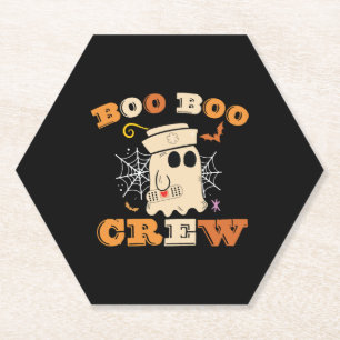 Groovy Boo Boo Crew Verpleegster Grappige Ghost Vr Kartonnen Onderzetters