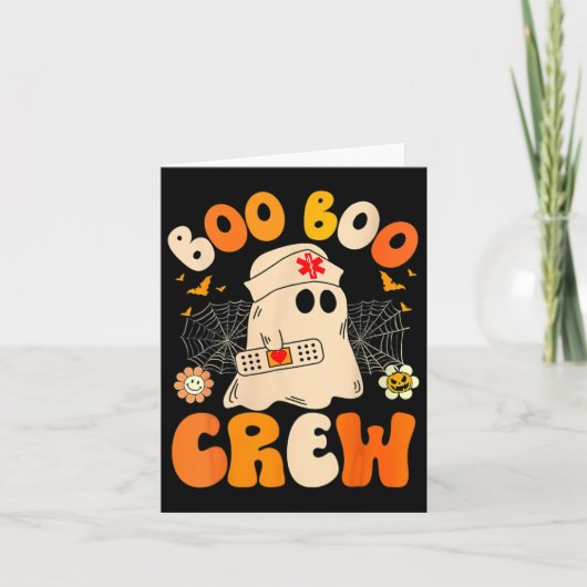 Groovy Boo Crew Verpleegster Grappige Ghost Vrouwe Kaart (Voorkant)