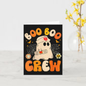 Groovy Boo Crew Verpleegster Grappige Ghost Vrouwe Kaart (Gele Bloem)