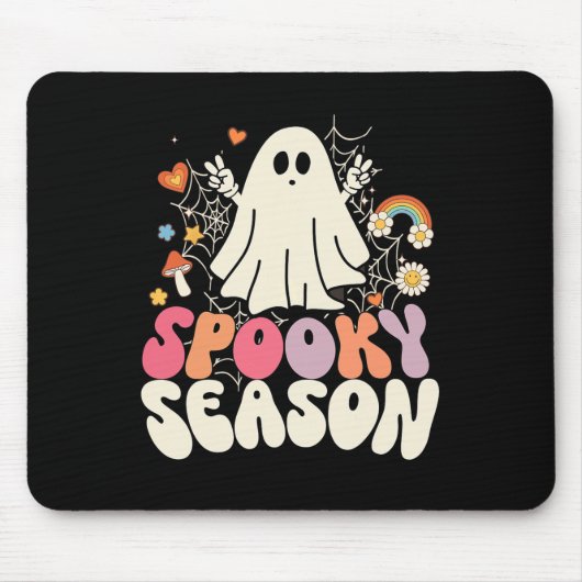 Groovy Boo Ghost Spooky Halloween Kostuums Mannen Muismat (Voorkant)