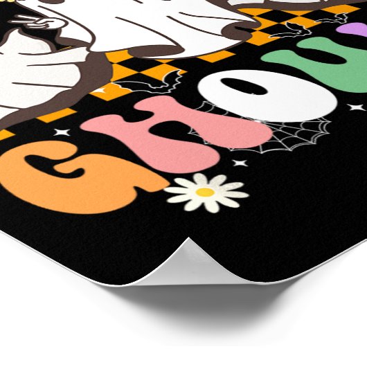 Groovy Boo Lets Go Ghouls Halloween Ghost Women Gi Poster (Hoek)