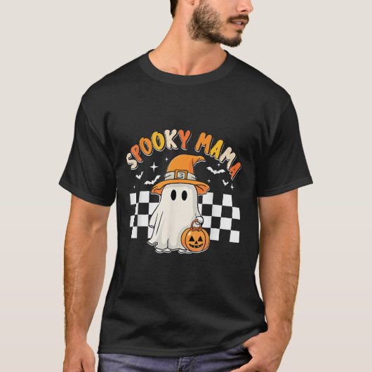 Groovy Boo One Spooky Mama First Halloween Birthda T-shirt (Voorkant)