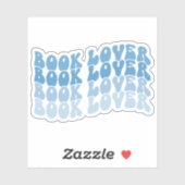 Groovy Book Lover Blue Veelkleurige Retro Vinyl Sticker (Vel)