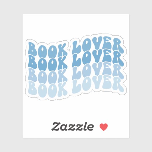 Groovy Book Lover Blue Veelkleurige Retro Vinyl Sticker (Vel)
