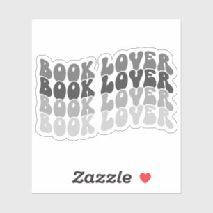 Groovy Book Lover Grijs Veelkleurig Retro Vinyl Sticker