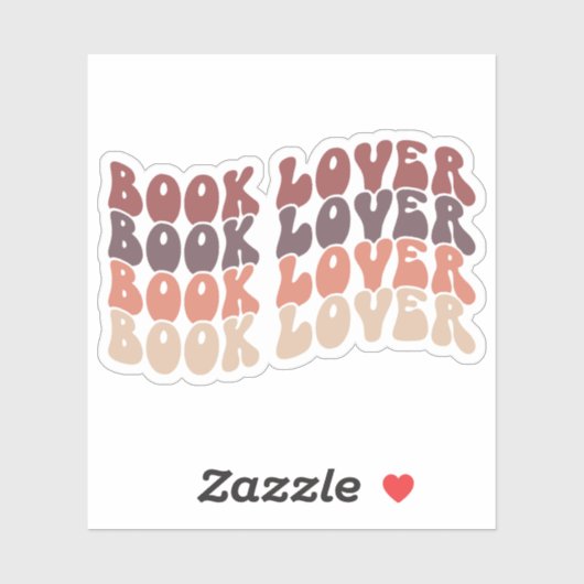 Groovy Book Lover Muted Multicolored Retro Vinyl Sticker (Vel)