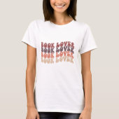 Groovy Book Lover Muted Veelkleurige Retro T-shirt (Voorkant)