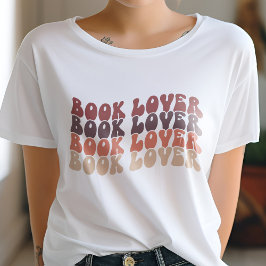 Groovy Book Lover Muted Veelkleurige Retro T-shirt