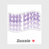 Groovy Book Lover Paarse veelkleurige Retro Vinyl Sticker (Vel)