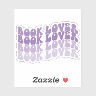 Groovy Book Lover Paarse veelkleurige Retro Vinyl Sticker