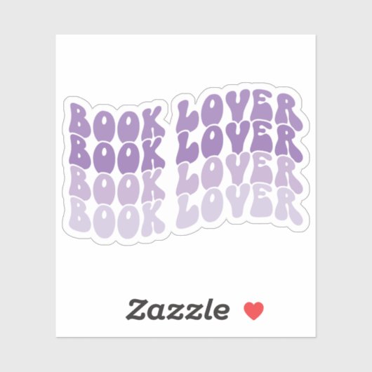 Groovy Book Lover Paarse veelkleurige Retro Vinyl Sticker (Vel)