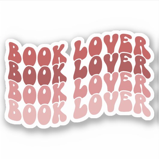 Groovy Book Lover Rood Veelkleurig Retro Vinyl Sticker (Voorkant)