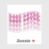 Groovy Book Lover Roze Veelkleurige Retro Vinyl Sticker (Vel)