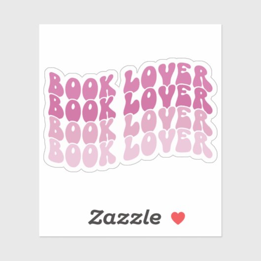 Groovy Book Lover Roze Veelkleurige Retro Vinyl Sticker (Vel)