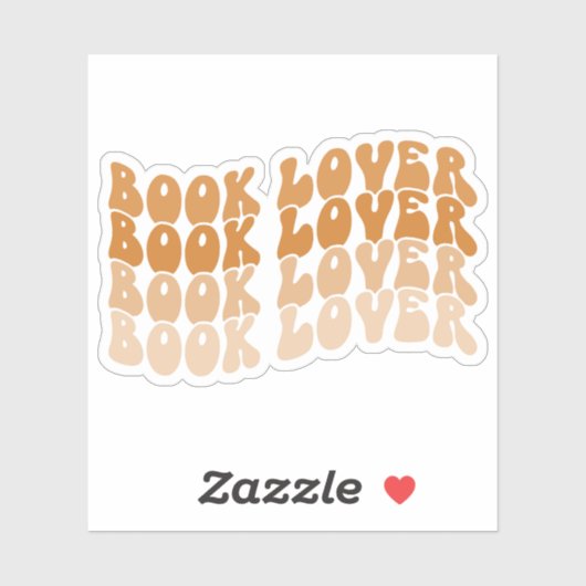 Groovy Book Lover Sinaasappel Veelkleurige Retro V Sticker (Vel)