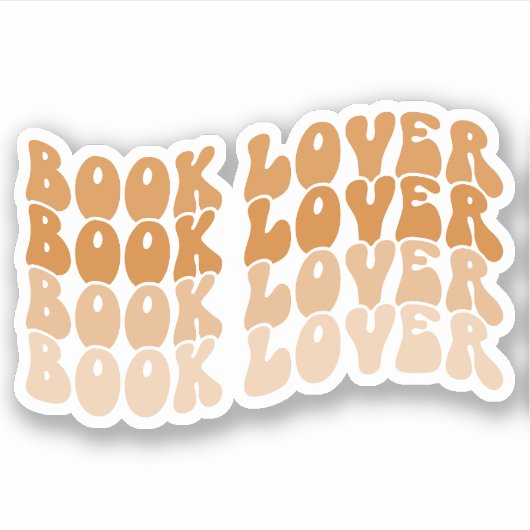 Groovy Book Lover Sinaasappel Veelkleurige Retro V Sticker (Voorkant)