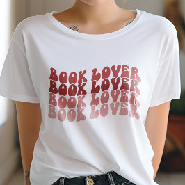 Groovy Book Lover Veelkleurige Rode Retro T-shirt