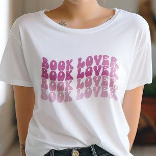 Groovy Book Lover Veelkleurige Roze Retro T-shirt
