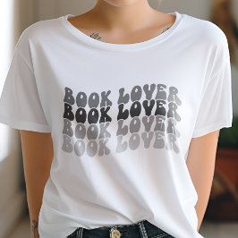 Groovy Book Lover Veelkleurige Zwarte Retro T-shirt
