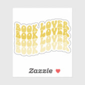 Groovy Book Lover Yellow Veelkleurige Retro Vinyl Sticker (Vel)