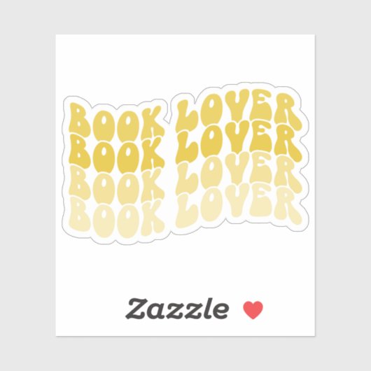 Groovy Book Lover Yellow Veelkleurige Retro Vinyl Sticker (Vel)