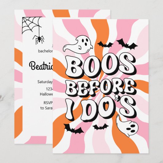 Groovy Boo's Voor ik doe's vrijgezellenfeest Kaart (Voorkant / Achterkant)