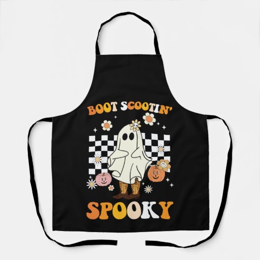 Groovy Boot Scootin Spooky Ghost Halloween Retro Schort (Voorkant)