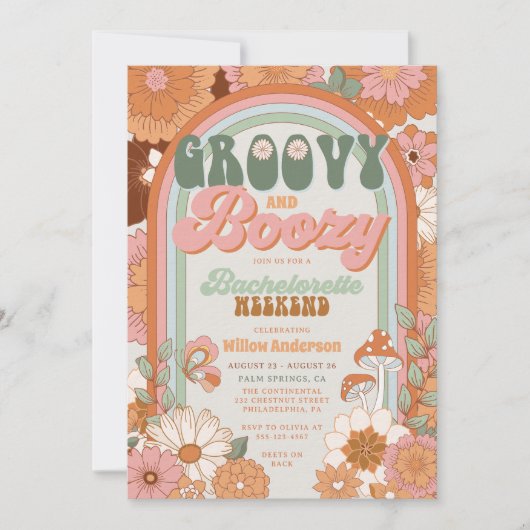 Groovy & Boozy Bachelorette Weekend Itinerary Kaart (Voorkant)