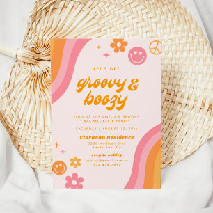 Groovy & Boozy Roze & Oranje Meidenavakantie Kaart