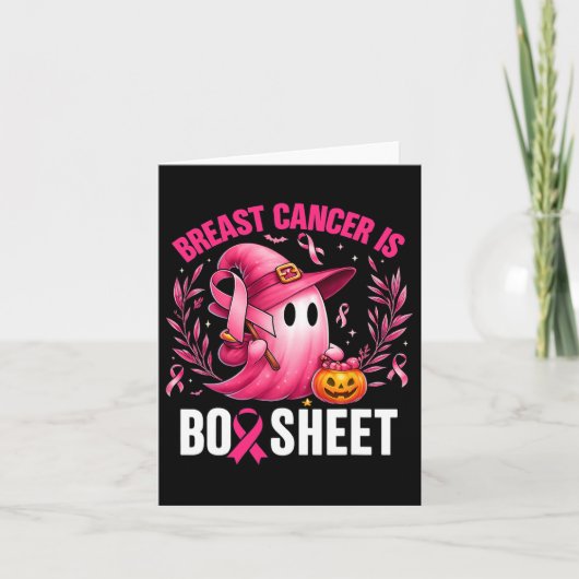 Groovy Borstkanker Is Boo Sheet Awareness Halve Kaart (Voorkant)