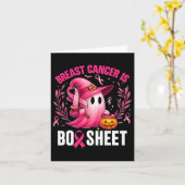 Groovy Borstkanker Is Boo Sheet Awareness Halve Kaart (Gele Bloem)