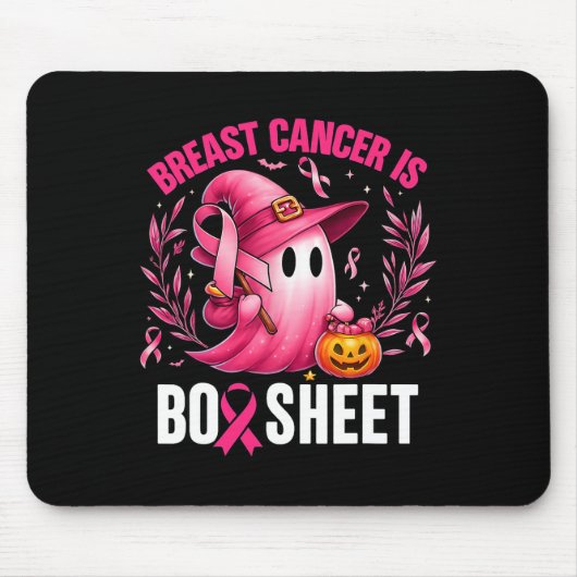 Groovy Borstkanker Is Boo Sheet Awareness Halve Muismat (Voorkant)