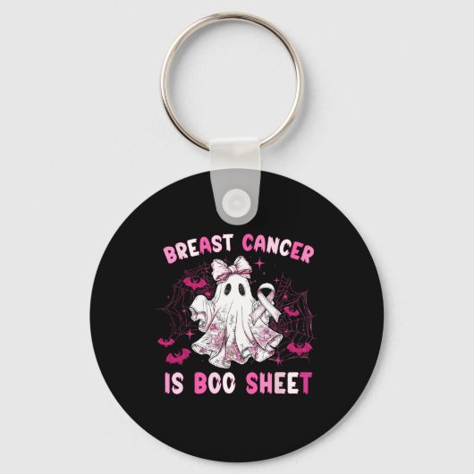 Groovy Borstkanker Is Boo Sheet Awareness Halve Sleutelhanger (Voorkant)