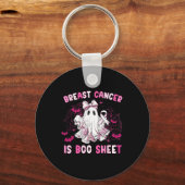 Groovy Borstkanker Is Boo Sheet Awareness Halve Sleutelhanger (Voorkant)