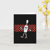 Groovy Bowling Pin Peace Retro Bowler Boys Kinder Kaart (Gele Bloem)